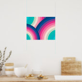 Farbiges Retro-Regenbogenmuster | Poster (Küche)