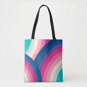 Farbiges Retro-Regenbogenmuster Tasche