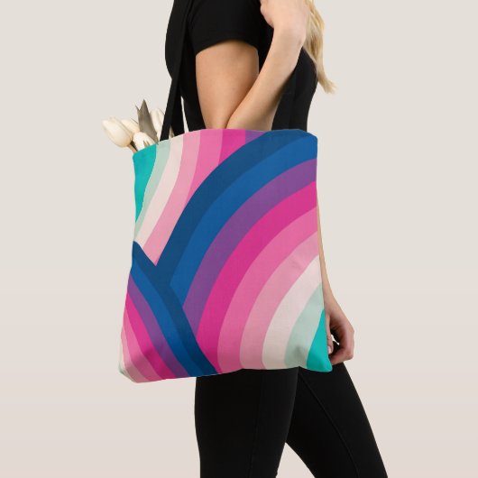 Farbiges Retro-Regenbogenmuster| Tasche (Von Nahem)