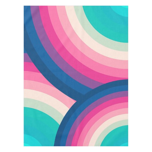 Farbiges Retro-Regenbogenmuster | Tischdecke (Vorderseite)