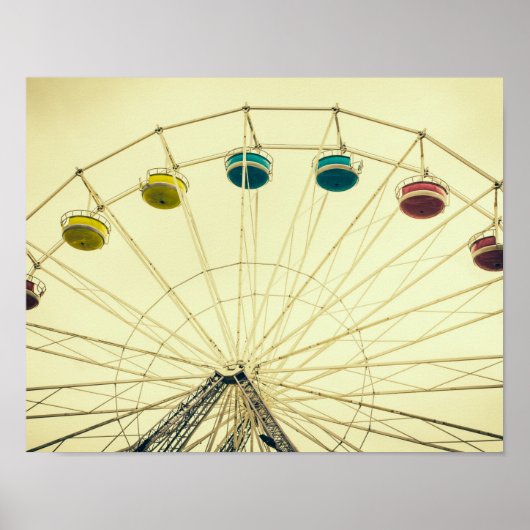 Farbiges Retro-Riesenrad Poster (Vorne)