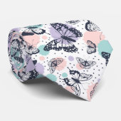 Farbiges Retro-Schmetterlingsmuster Krawatte (Gerollt)