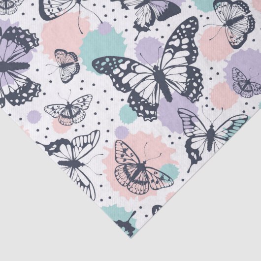 Farbiges Retro-Schmetterlingsmuster Seidenpapier (Detail)