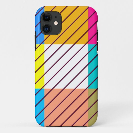 Farbiges Retro-Streifenmuster Case-Mate iPhone Hülle (Rückseite)