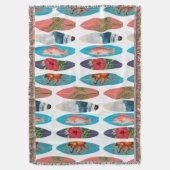 Farbiges Retro-Surfbrett-Muster Decke (Vorderseite Vertikal)