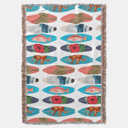 Farbiges Retro-Surfbrett-Muster Decke (Vorderseite Vertikal)