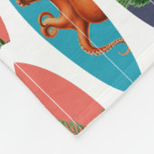 Farbiges Retro-Surfbrett-Muster Fleecedecke (Ecke)