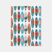 Farbiges Retro-Surfbrett-Muster Fleecedecke (Vorderseite)