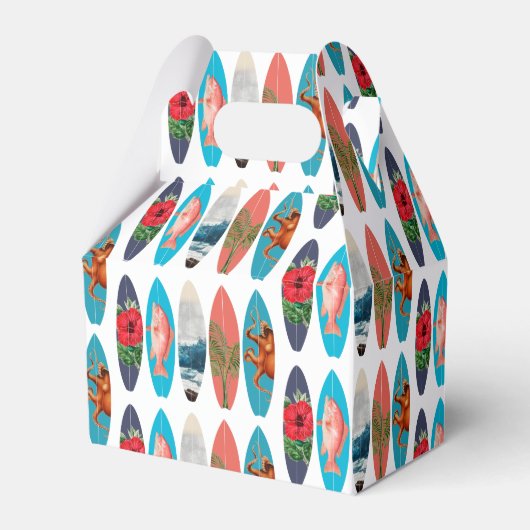 Farbiges Retro-Surfbrett-Muster Geschenkschachtel (Vorderseite)