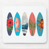 Farbiges Retro-Surfbrett-Muster Mousepad (Vorne)