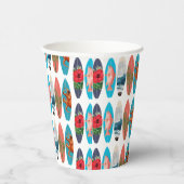 Farbiges Retro-Surfbrett-Muster Pappbecher (Rechts)