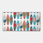 Farbiges Retro-Surfbrett-Muster Schreibtischunterlage (Vorderseite)