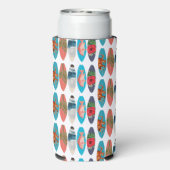 Farbiges Retro-Surfbrett-Muster Selters Dosenkühler (Seltzer Rückseite)