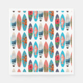 Farbiges Retro-Surfbrett-Muster Serviette (Vorderseite)