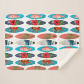 Farbiges Retro-Surfbrett-Muster Sherpadecke (Vorderseite (Horizontal))