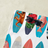 Farbiges Retro-Surfbrett-Muster Strandtuch (Beispiel)