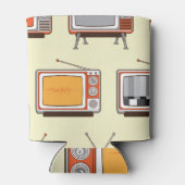 Farbiges Retro-TV, Vintages Muster Dosenkühler (Rückseite)