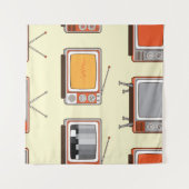 Farbiges Retro-TV, Vintages Muster Wandteppich (Vorderseite (Horizontal))