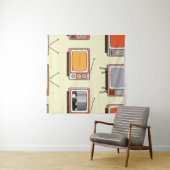 Farbiges Retro-TV, Vintages Muster Wandteppich (Beispiel (Horizontal))