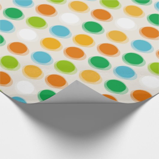 Farbiges Retro-verschneite Polka Dots Wrapping Pap Geschenkpapier (Ecke)