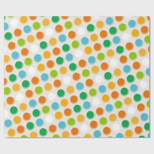 Farbiges Retro-verschneite Polka Dots Wrapping Pap Geschenkpapier (Flach)