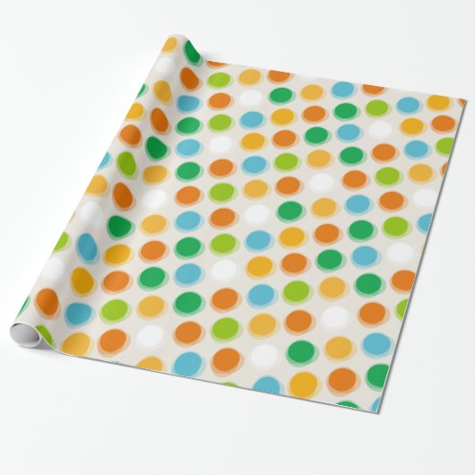 Farbiges Retro-verschneite Polka Dots Wrapping Pap Geschenkpapier (Ungerollt)