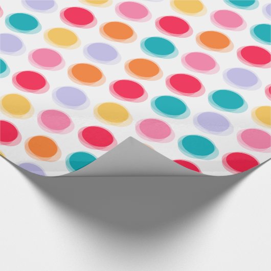 Farbiges Retro-verschneite Polka Dots Wrapping Pap Geschenkpapier (Ecke)
