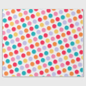 Farbiges Retro-verschneite Polka Dots Wrapping Pap Geschenkpapier (Flach)