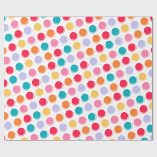 Farbiges Retro-verschneite Polka Dots Wrapping Pap Geschenkpapier (Flach)