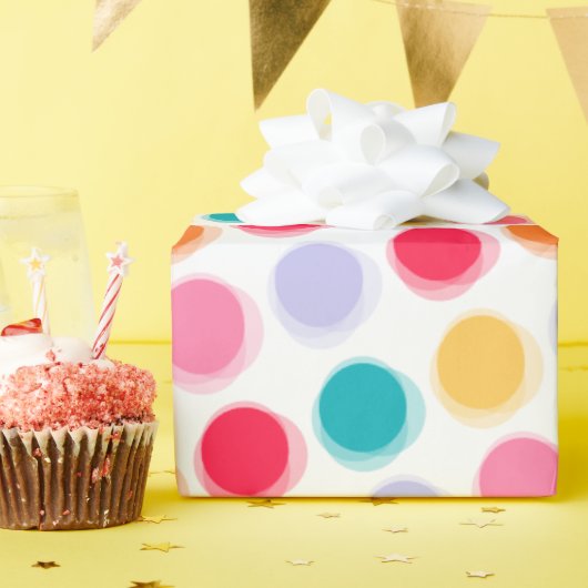 Farbiges Retro-verschneite Polka Dots Wrapping Pap Geschenkpapier (Geburtstagsparty)