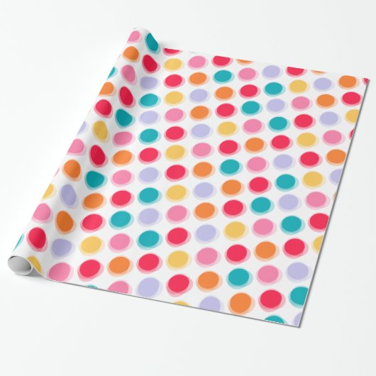 Farbiges Retro-verschneite Polka Dots Wrapping Pap Geschenkpapier (Ungerollt)