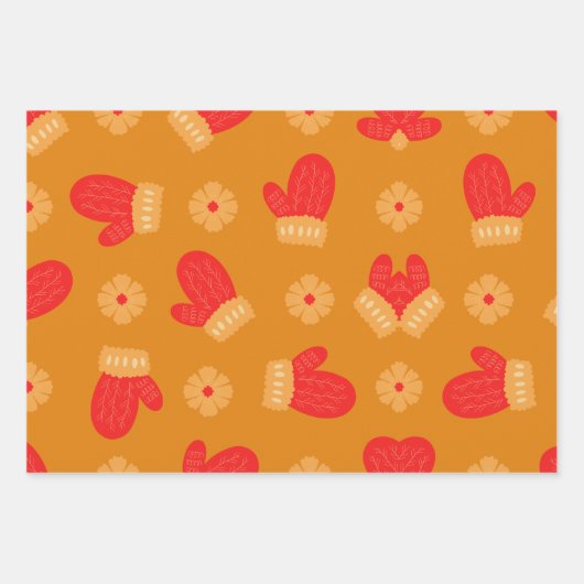 Farbiges Retro-Weihnachtswrapping-Papier Geschenkpapier Set (Vorderseite 3)