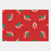 Farbiges Retro-Weihnachtswrapping-Papier Geschenkpapier Set (Vorderseite 2)