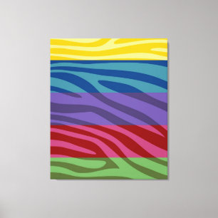 Farbiges Retro Zebra Streifen Muster 12 Leinwanddruck