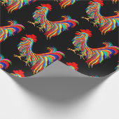 Farbiges Rooster Wrapping Paper Geschenkpapier (Ecke)