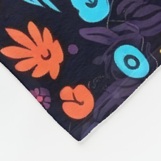 Farbiges Roostermuster Fleecedecke (Ecke)