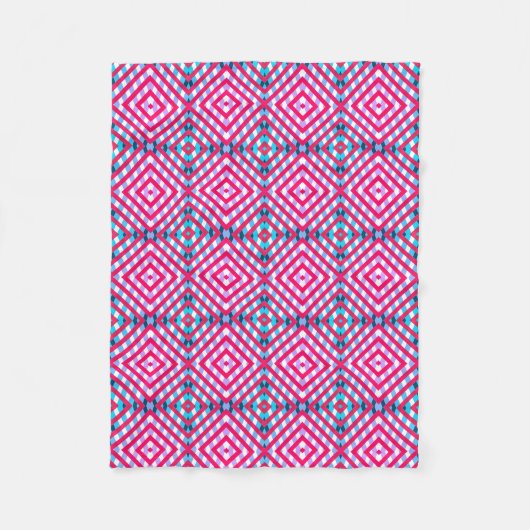 Farbiges rosa/blaues Rautenmuster Fleecedecke (Vorderseite)