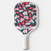 Farbiges rosa, florales Muster beliebiger benutzer Pickleball Schläger (Rückseite)