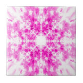 Farbiges rosa Kaleidoskop-Muster Fliese (Vorderseite)