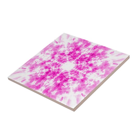 Farbiges rosa Kaleidoskop-Muster Fliese (Seite)