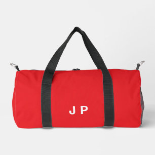 Farbiges Rot mit weißer Monogramm Duffle Bag