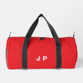 Farbiges Rot mit weißer Monogramm Duffle Bag (Rückseite)