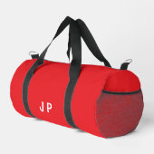 Farbiges Rot mit weißer Monogramm Duffle Bag (Rechte Ecke)