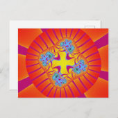 Farbiges Rot, Orange und Lila Fraktal Postkarte (Vorne/Hinten)