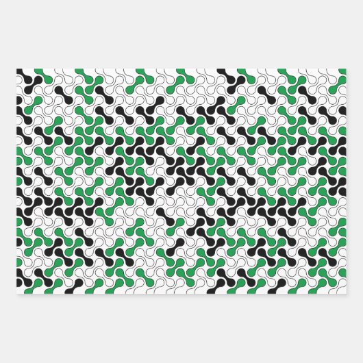 Farbiges rotes, grünes, geometrisches Muster Geschenkpapier Set (Vorderseite 3)