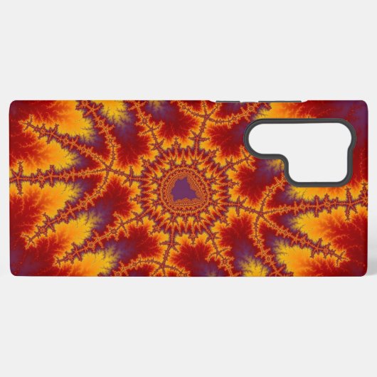 Farbiges Rotes, Lila und gelbes Fraktal Samsung Galaxy Hülle (Rückseite (Horizontal))