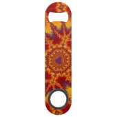 Farbiges Rotes, Lila und gelbes Fraktal Speed Flaschenöffner (Rückseite)