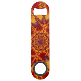 Farbiges Rotes, Lila und gelbes Fraktal Speed Flaschenöffner