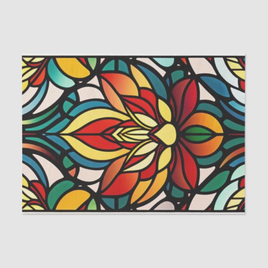 Farbiges Rotwasserlilie gestanztes Glas Seidenpapier (Vorderseite)