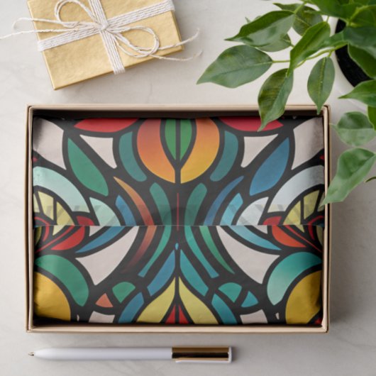 Farbiges Rotwasserlilie gestanztes Glas Seidenpapier (Geschenk)